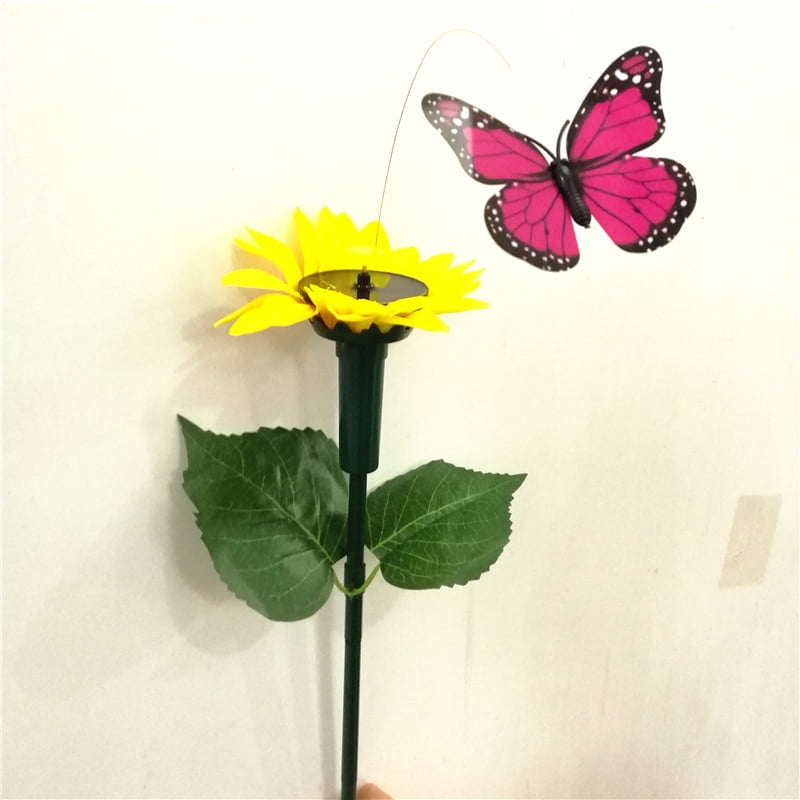 LYU 3Pcs Solar Powered Flying Fluttering Fake Butterfly?Stake Garden  Ornament Decor? 