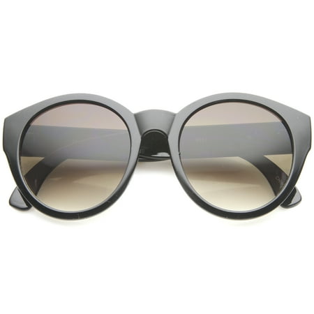 sunglassLA - Bohemian Native Print Bead Accents Gradient Lens Round Cat Eye Sunglasses - 54mm