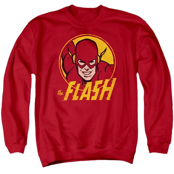 DC Comics Flash Flash Circle Adult Crewneck Sweatshirt Red