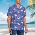 thumbnail image 5 of Xecao Flamingo print Hawaiian shirt - a stylish short-sleeve button-down for men, perfect for casual beach and tropical outings., 5 of 9