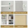 thumbnail image 2 of MAYEERTY Arch Display Cabinet with Glass Doors, Wooden Storage Cabinet with Adjustable Shelves for Living Room, 63" White, 2 of 6