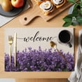 thumbnail image 2 of Purple Lavender Placemats Set of 2, Welcome Spring Pastoral Non-Slip Place Mats Washable Table Mats for Kitchen Dining Table Decorations Indoor/Outdoor, 2 of 9