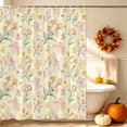 thumbnail image 4 of Orange Spring Floral Shower Curtain Set - 72" x 78" Washable Bathtub Curtain with 12 Hooks, Green Botanical Wildflower Blossoms Waterproof Fabric Stall Shower Curtains for Bathroom/Bathtub Décor, 4 of 8