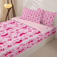 thumbnail image 3 of Manfei Dreamy Princess Bowtie Zipper Queen Comforter Set with Fitted Sheet and 2 Pillowcases,Kawaii Bow Knot Zipper Bedding Set,Pink Reversible,4pcs, 3 of 7