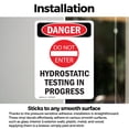 thumbnail image 3 of (2 Pack) Hydrostatic Testing OSHA Danger Sign 7 Inch X 10 Inch Vinyl Label Decal Sticker Weather Resistant, UV Protected for Workplace, Business, and Construction Site, Made in the USA, 3 of 7