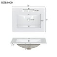 thumbnail image 7 of Euroco 30-Inch Bathroom Vanity with Ceramic Sink, 3 Soft-Close Drawers, Adjustable Shelf, Overflow Drain, Solid Wood Frame, 7 of 7