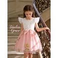 thumbnail image 3 of Toddler Girls Summer Double layered Tutu Dress Tulle Dresses Fluffy Sundress with Sequined Mesh & Bowknot Belt Party Princess Outfit for 2-3 T Kids, Pink Floral, 3 of 15