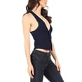 thumbnail image 2 of Women's Dressy Casual Versatile Racerback Vest Tuxedo Suit Waistcoat Navy L, 2 of 5