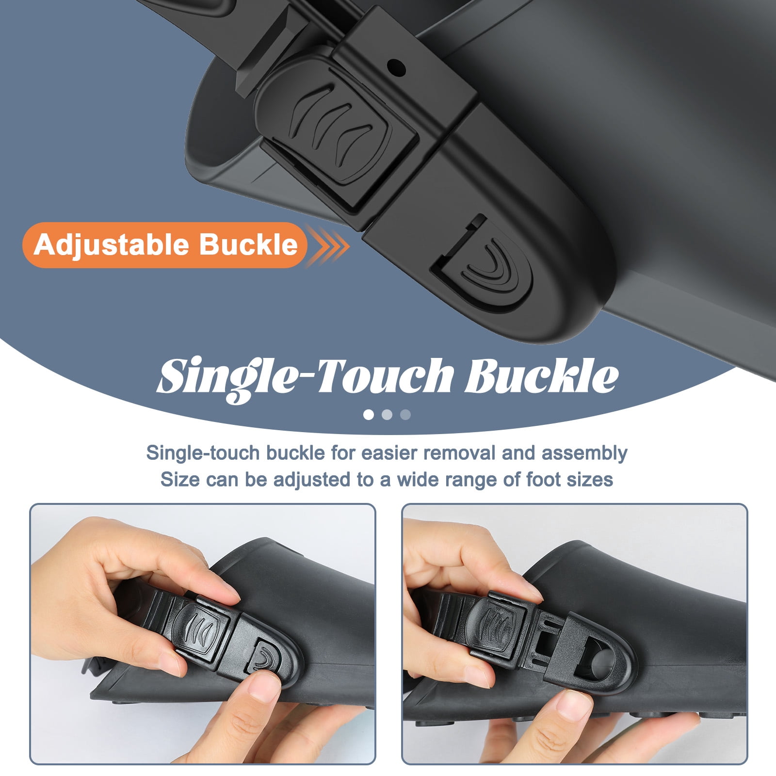 MATEPROX Adult Swim Fins Adjustable Short Blade Dving Flippers Travel Size for Snorkeling-L/XL, Black