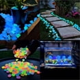 thumbnail image 5 of Glow in the Dark Garden Pebbles 600-Piece Luminous Night Guide Stones for Outdoor Path Yard Aquarium Landscaping Rechargeable Weatherproof Colorful Landscape Decor,Green, 5 of 5