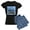 With Blue Strpe Pant, variant on CafePress - Griffith Women's Dark Pajamas - Women's Short Sleeve Print T-Shirt and Pants Dark Cotton Pajama Set
