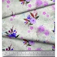 thumbnail image 3 of Soimoi Tissu en Poly Georgette Imprimé Feuilles et Roses au Mètre 52 Pouces de Large, 3 of 3