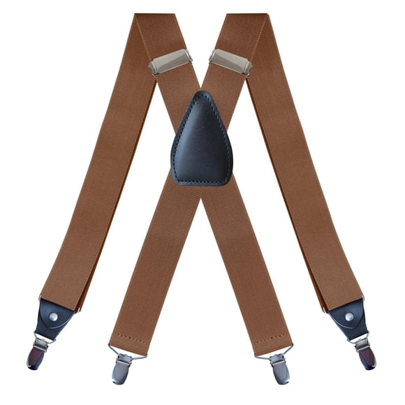 Tirantes Hombre Tirantes Elásticos Sólido Trabajo Pesado 4 Clips Ajustable Unisex Camello jinwen tirantes para hombre