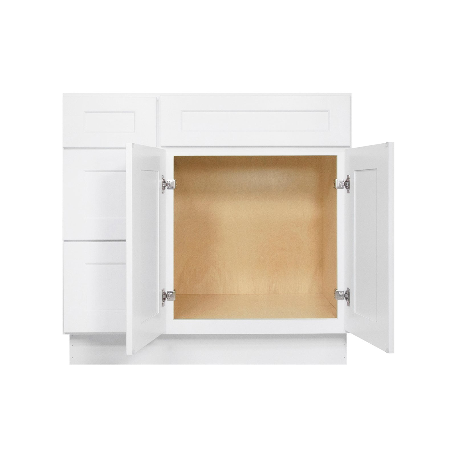 Furinno Shaker Drawers Left Bath Vanity Cabinet without Top, Ready to Assemble, 21 D x 36 W x 34.5 H, White