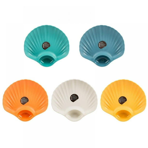 Shell Shape Plate Stable Placement Stackable Design for Dessert,Salad Plates, Ceramic Small