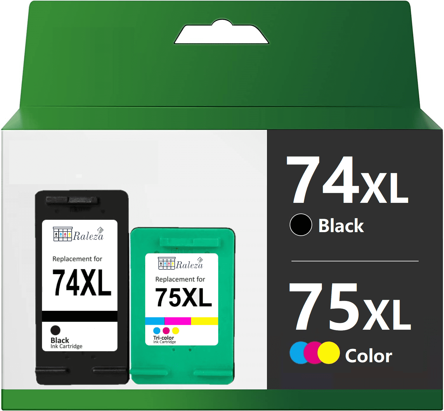 Compatible 74XL 75XL 74 75 High Yield Ink Cartridge Replacement for HP PhotoSmart C4280 C5280