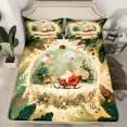 thumbnail image 2 of Homewish Cartoon Santa Claus Deer 3pcs Twin Sheet Sets for Kids Children Teens,Merry Christmas Twin Fitted Sheet,Xmas Festival Breathable Flat Sheet,Microfiber Bedroom Decor, 2 of 7