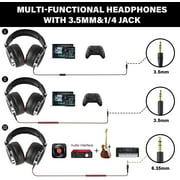 OneOdio Wired over-Ear Headphones - Studio DJ Headphones with Mic 50mm Driver & Dual Ports for Recording Monitoring Guitar Computer-Black