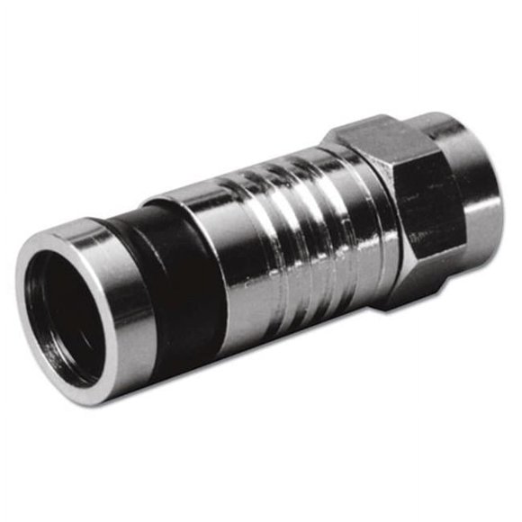 Channel Vision CV2133 Push & Seal Coax Connector, RG6, Black