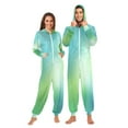 thumbnail image 3 of IAUYY Unisex Adult Onesie Pajamas Ultra-Soft Crystal-Soft Fabric, Halloween Adult Onesie Pajamas Adults,With a Zipper Plus Size Onesie Pajamas, Minimalist Blue Gradient Details, 3 of 7