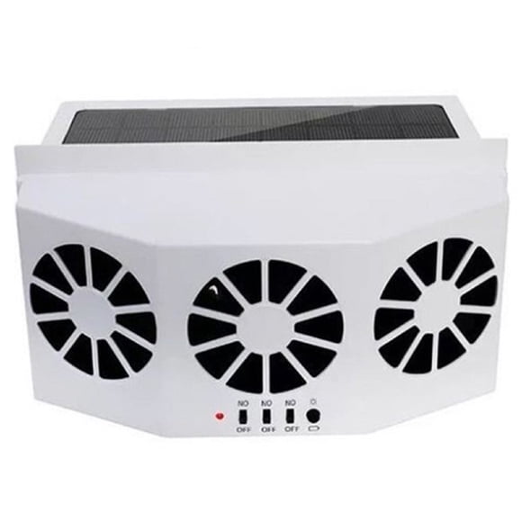 Ventilateur d'Extraction Solaire Blanc pour Voiture, Ventilateur de Ventilation avec Panneau Solaire, Alimenté par Usb, 5 V, Faible Bruit, pour Refroidissement de Voiture Monté sur Fenêtre