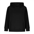thumbnail image 7 of Yteetum Hoodies for Women Solid Color Loose Jacquard Long Sleeve Sweatshirts Hooded Ladies Casual Fashion Lightweight Comfortable Long Sleeve Pullover Sweatshirt with Pockets Fall, 7 of 7