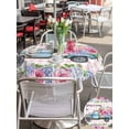 thumbnail image 4 of Spring Outdoor Tablecloth - 54 Inch Round Dining Table Cover, Truck Botanical Rose Leaves Butterfly Pink Lattice Waterproof Outdoor Table Cloth with Umbrella Hole & Zipper for Picnic/Patio/Party, 4 of 7