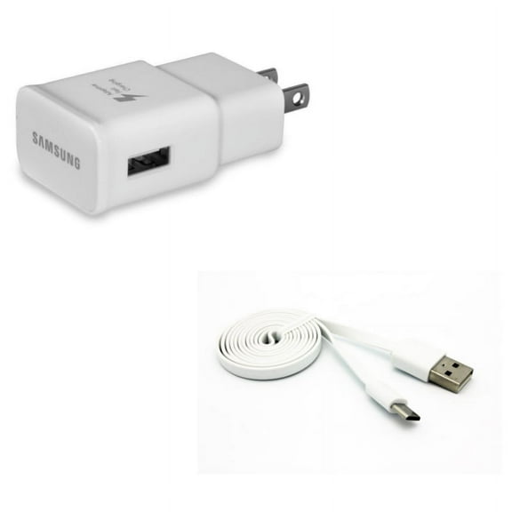 Adaptive Fast Home Charger w MicroUSB 3ft USB Cable P6K for LG Tribute HD, K20 Plus, Optimus L90, X Charge, G Stylo, Dynasty, Fuel, Flex 2, F7 F60 F3 Exceed 2, Exalt LTE, Access LTE, 5, Volt 2