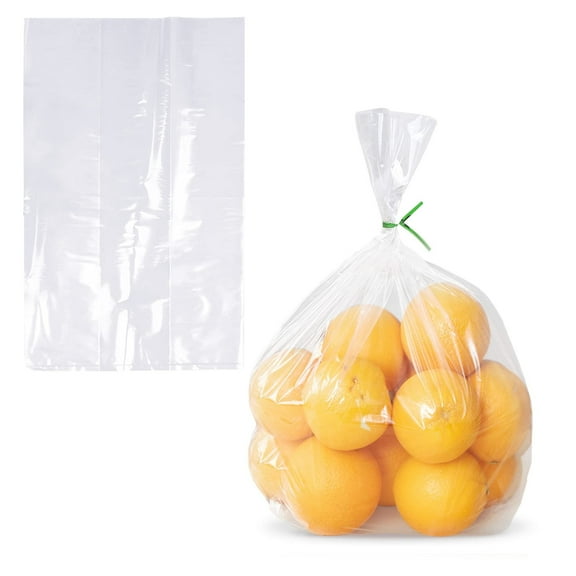 Clear Gusseted Poly Bags, 2 Mil Flat Bottom, 1000 Count, 10 x 8 x 20 in