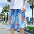 thumbnail image 4 of Beach Shorts for Men 2026 Summer Casual Floral Printed Lightweight Loose Fit Elastic Waist Wide Leg Shorts with Pockets, 4 of 4