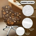 thumbnail image 5 of Whosucclay Brown Dog Paw Print Curved Back Chair Covers with Arms Anti-Slip Curved Back Bar Stool Slipcovers with Arms Elastic Dining Chair Covers for Bedroom, Dining Room, Hotel, 5 of 7