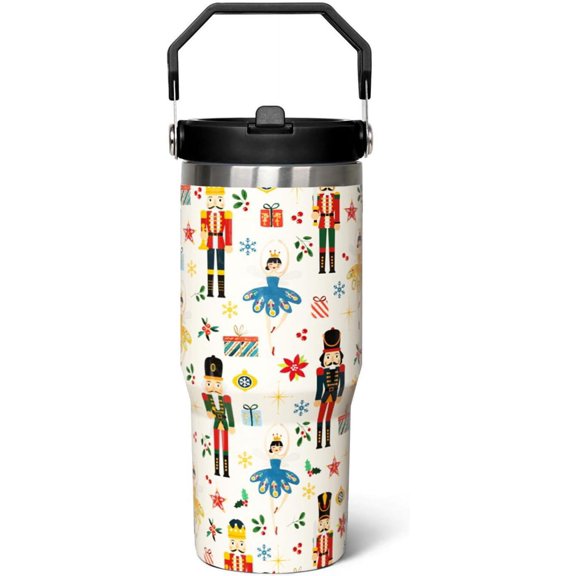 30oz Christmas Tumbler with Handle,Christmas CoffeeTravel Mug Cup Water Botter,Christmas Gifts for Women,Christmas Stuff Decor Accessories