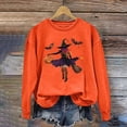 thumbnail image 4 of Jsaierl Halloween Sweatshirts for Women Plus Size Pumpkin Ghost Graphic Sweatshirt Going Out Crewneck T-shirt Long Sleeve Dressy Casual Pullover Tops Halloween Clothes, 4 of 4