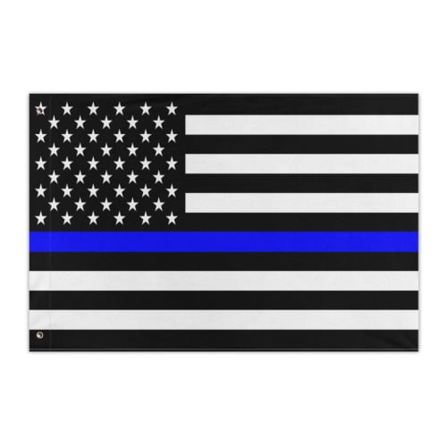 Thin Blue Line Flag 2x3 Outdoor Double Sided Police USA Flag American Lives Matter Flags Banners with 2 Metal Grommets for Indoor Outside Decor