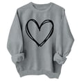 thumbnail image 1 of PMVFHDE Chandails en Molleton de Printemps pour Filles 2025 Chemises de la Saint-Valentin pour Filles et Enfants Cœur Mignon Graphique Chandails en Molleton de la Saint-Valentin Manches Longues Col Rond Hauts de Vacances Gris, 9-10 Ans, 1 of 2