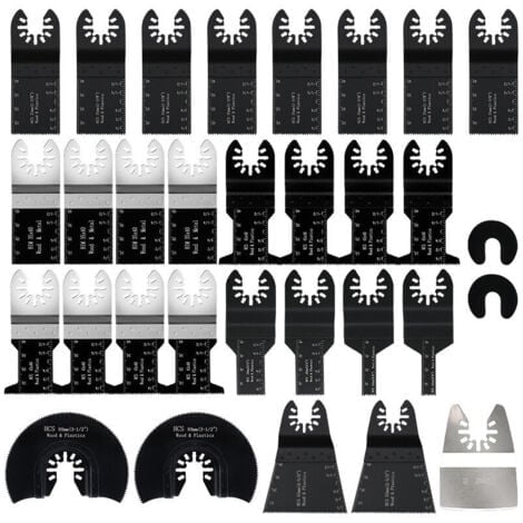 Set of 31 multi-tool oscillating saw blades, oscillating multi-tool accessory, universal saw blades for Bosch Dewalt Makita, for cutting nails, tiles, corners, and wood