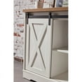thumbnail image 3 of CRO Decor Modern Farmhouse Sliding Slat Door Storage Cabinet Side cabinet -White, 3 of 8