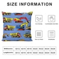 thumbnail image 5 of Autua Construction Vehicles Graphic Decorative Pillow Cover for Home Couch, Living Room, Bed, Sofa - Square Pillowcase 1PC 24x24in, 5 of 5