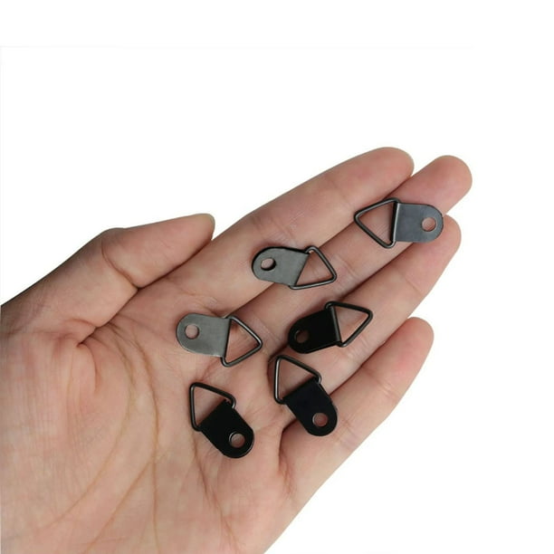 100 piezas Kit de soporte para marco de fotos de acero inoxidable negro Clips para marco Ganchos para colgar cuadros Gancho para espejo colgante Colgadores para cuadros de pared surtidos