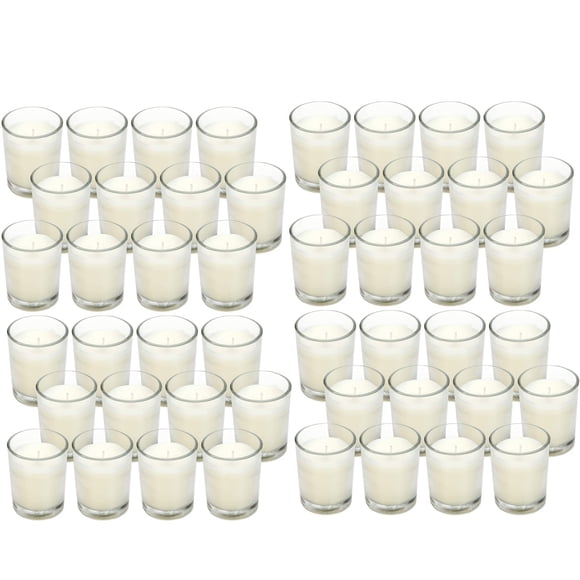 Velas votivas Hosley Ivory, sin perfume, 48 unidades, 10 a 12 horas de combustión