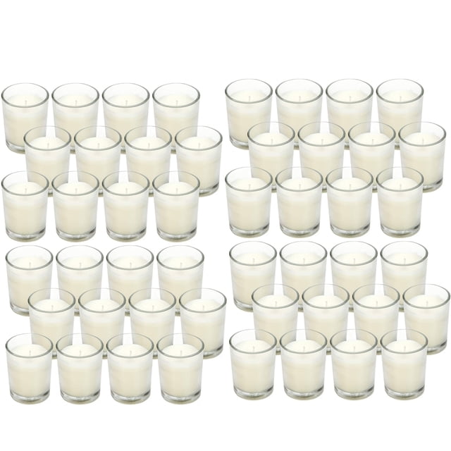 Velas votivas Hosley Ivory, sin perfume, 48 unidades, 10 a 12 horas de combustión