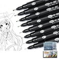 thumbnail image 2 of 8Pcs Black Thin Liner Pens Mini Liner Fineliner Drawing Pens for Artist Illustration Technical Drawing Office Documents, 2 of 5