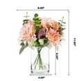 thumbnail image 3 of Enova Home Artificial Mixed Silk Dahlia Flowers and Eucalyptus Grasses Arrangement in Clear Glass Vase with Faux Water (Pink), 3 of 3