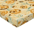 thumbnail image 4 of Ambesonne Floral Design Fitted Sheet, Geometric Blooms Art, Full Size, Marigold Seafoam, 4 of 5