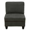 thumbnail image 2 of Aukfa Modular Sectional Couch Set - Single Sofa Chair- Flannel - Dark Gray, 2 of 10