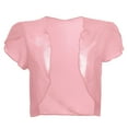 thumbnail image 3 of Summer Cardigans for Women Lightweight Lightweight Chiffon Cropped Ruffle Sleeve Bolero Shrugs for Dressy Elegant Blouse Tops Open Front Cardigan, 3 of 4