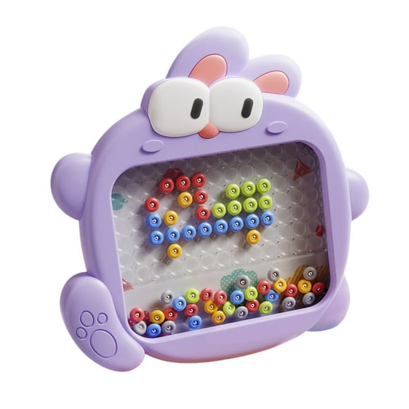 Education Puzzle Toy 2 Cartoon Pointillism Drawing Board for Kids – Interactive ABS Cartoon Ballpoint Pen with Pattern Durable Portable for Young Artists Training Creativity