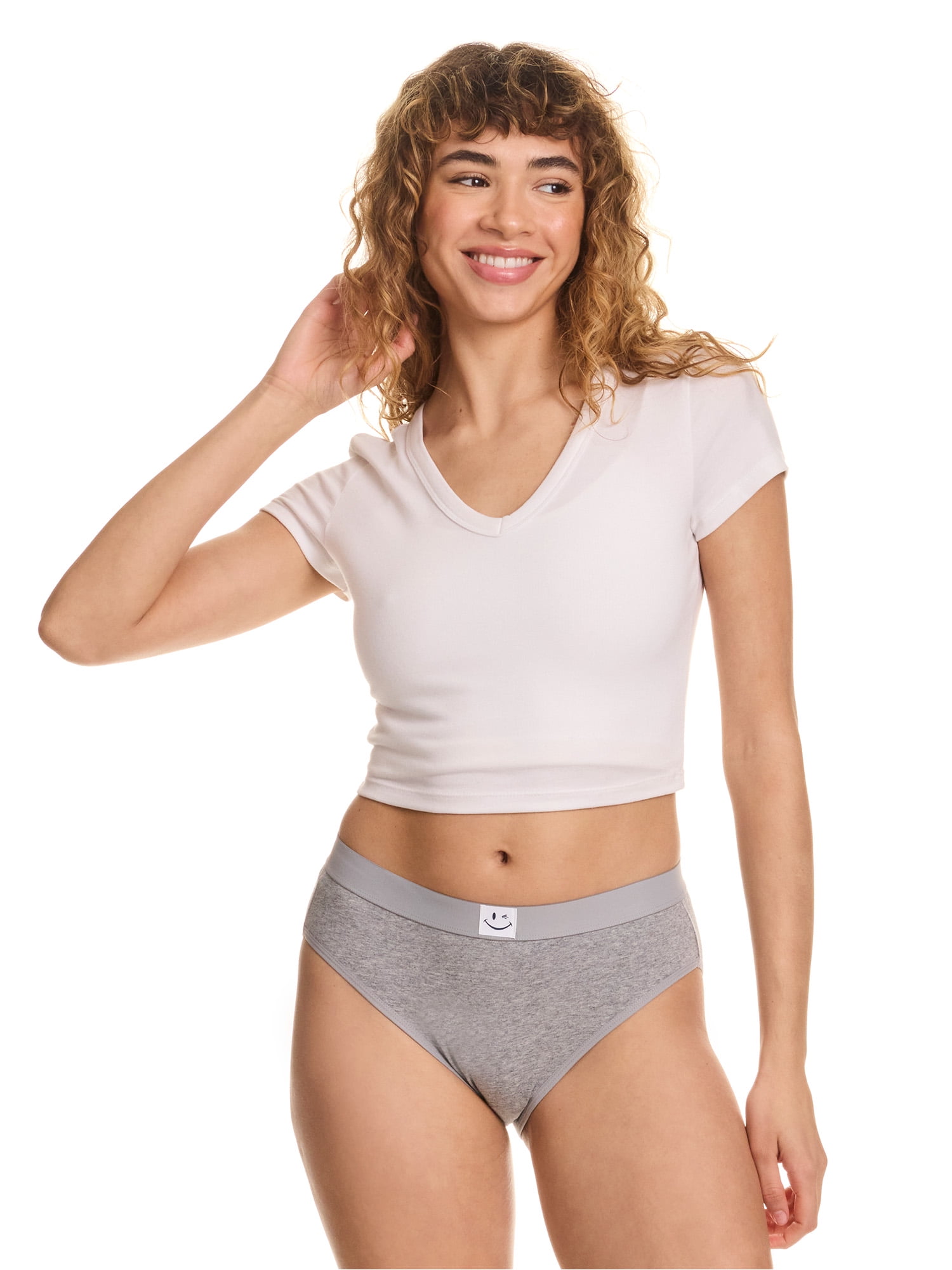 Joe Boxer Women's Cotton Spandex Hi-Cut Brief Panty Underwear with Iconic Winky Logo, 5-pack, Sizes S- XXXL