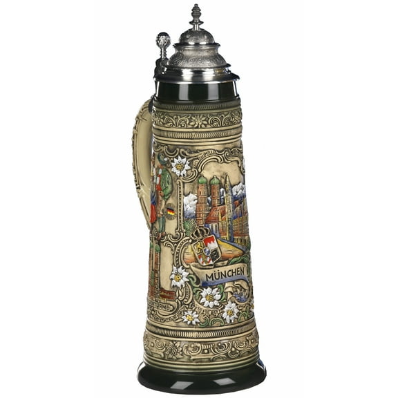 German Beer Stein Munich Bumper 2 liter tankard, beer mug