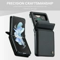 thumbnail image 7 of Allytech Business Wallet Case for Samsung Galaxy Z Flip3 with Credit Card Holder, [RFID Blocking] [Camera Screen Protection] PU Leather Magnetic Clasp Kickstand Shockproof Protective Case - Black, 7 of 7